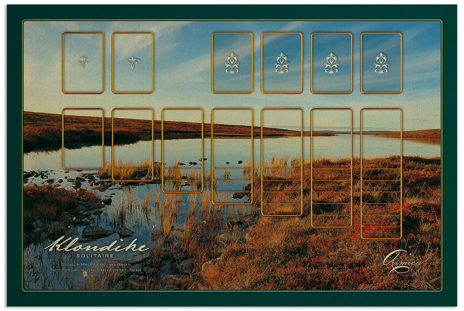 Solitaire | Klondike 1 deck | 47x70 cm / 18.5x27.5in | brass | Poyrisjarvi