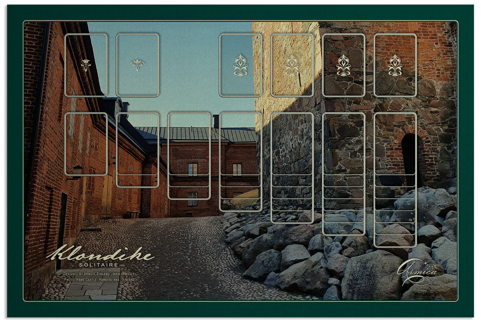 Solitaire | Klondike 1 deck | 47x70 cm / 18.5x27.5in | chrome | Häme Castle