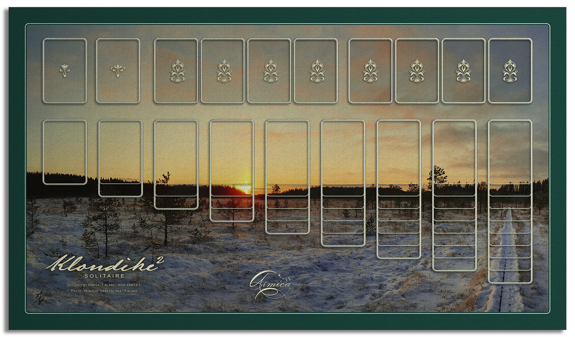 Solitaire | Klondike 2 deck | 47x81 cm / 18.5x32in | chrome | Heinisuo